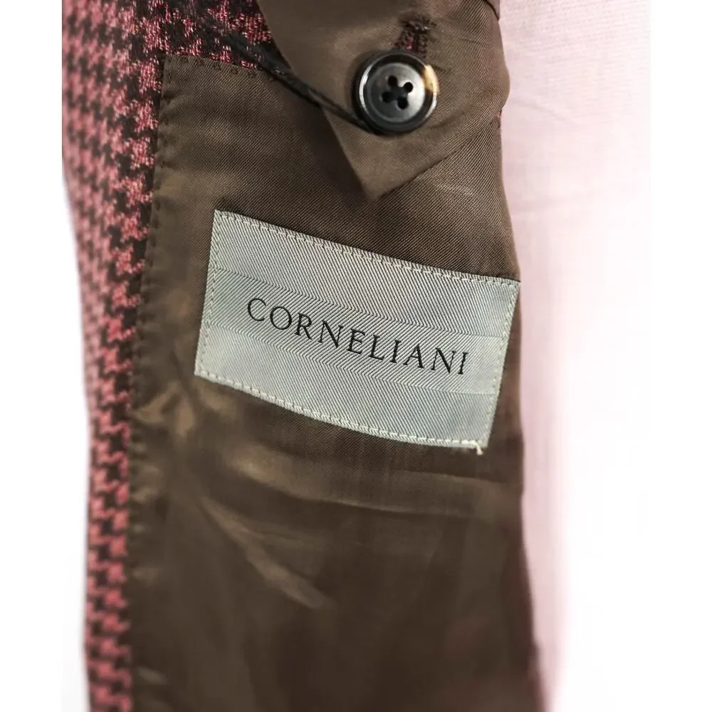 $1,995 CORNELIANI - Pink Houndstooth *17,25 Microns* Blazer - 44R